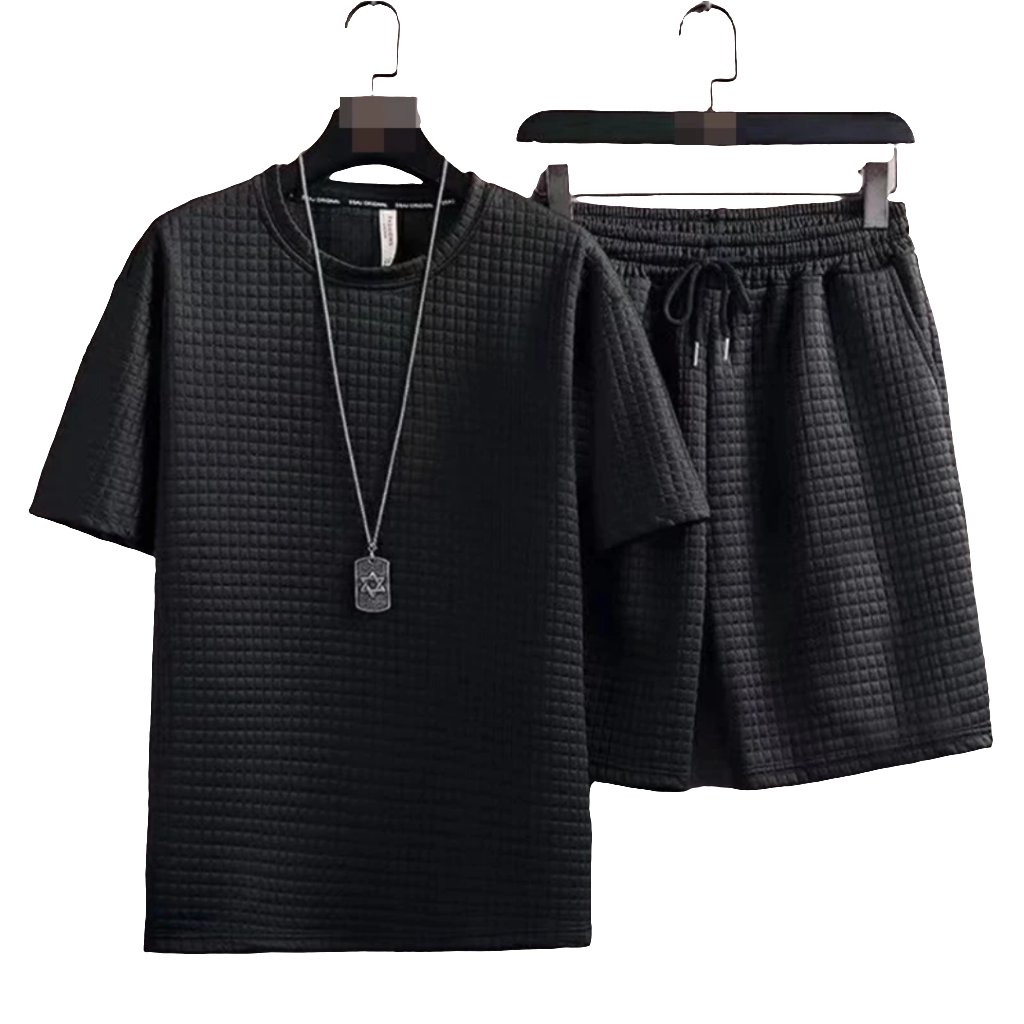 Men's loose summer short sleeve and shorts set