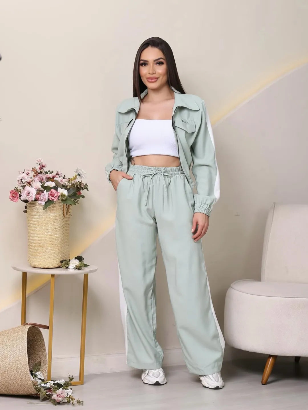 Conjunto Feminino para de Pantalona e Blusa Manga Longa 247