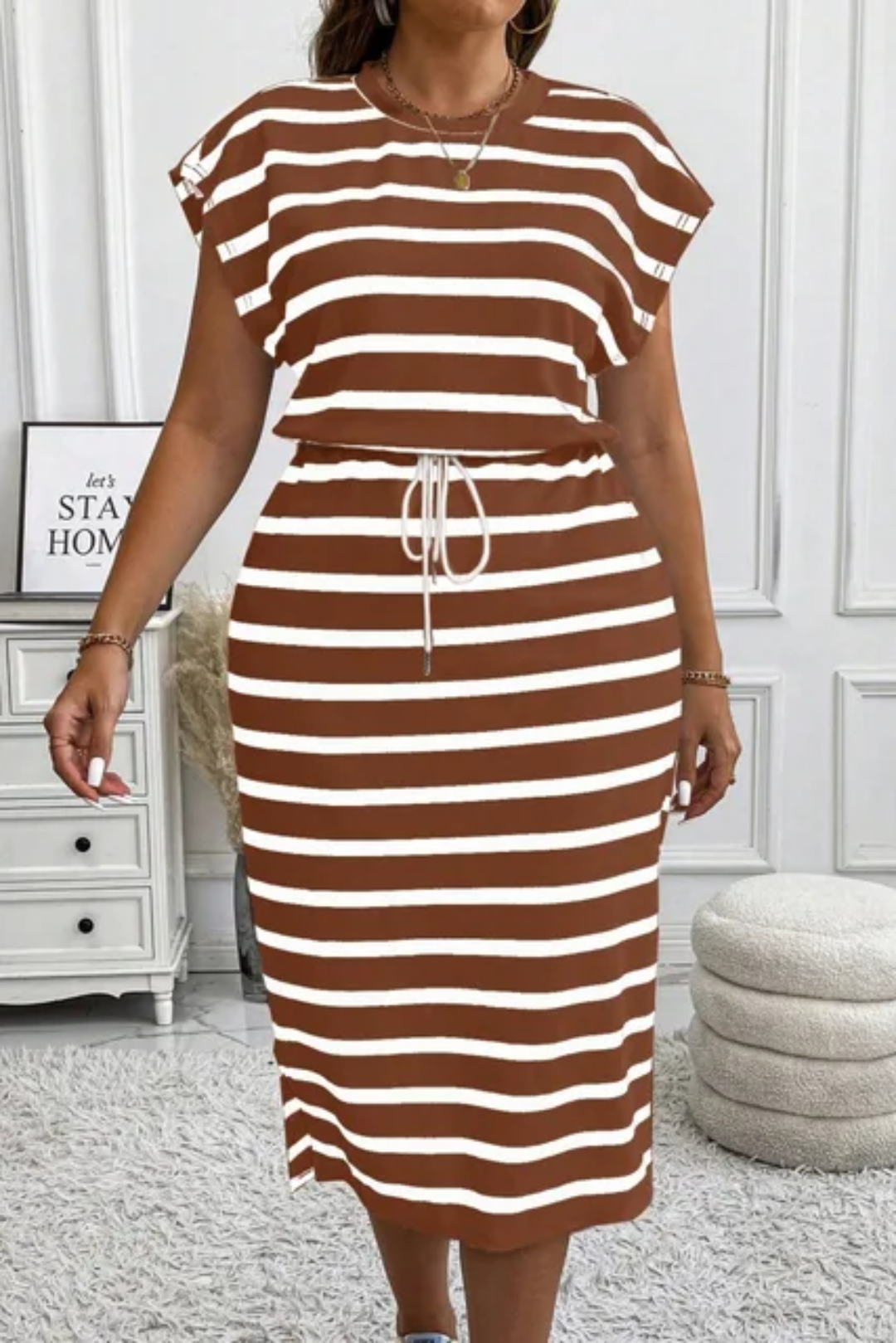 Plus size striped dress