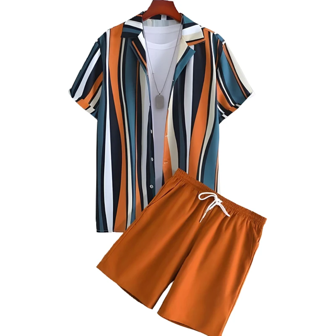 Men's Summer Shirt Shorts Set