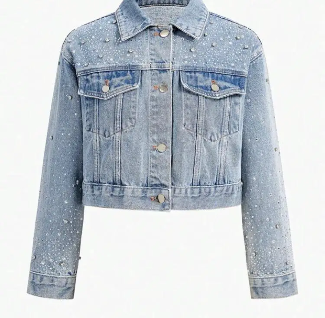 Women's quilted denim jacket