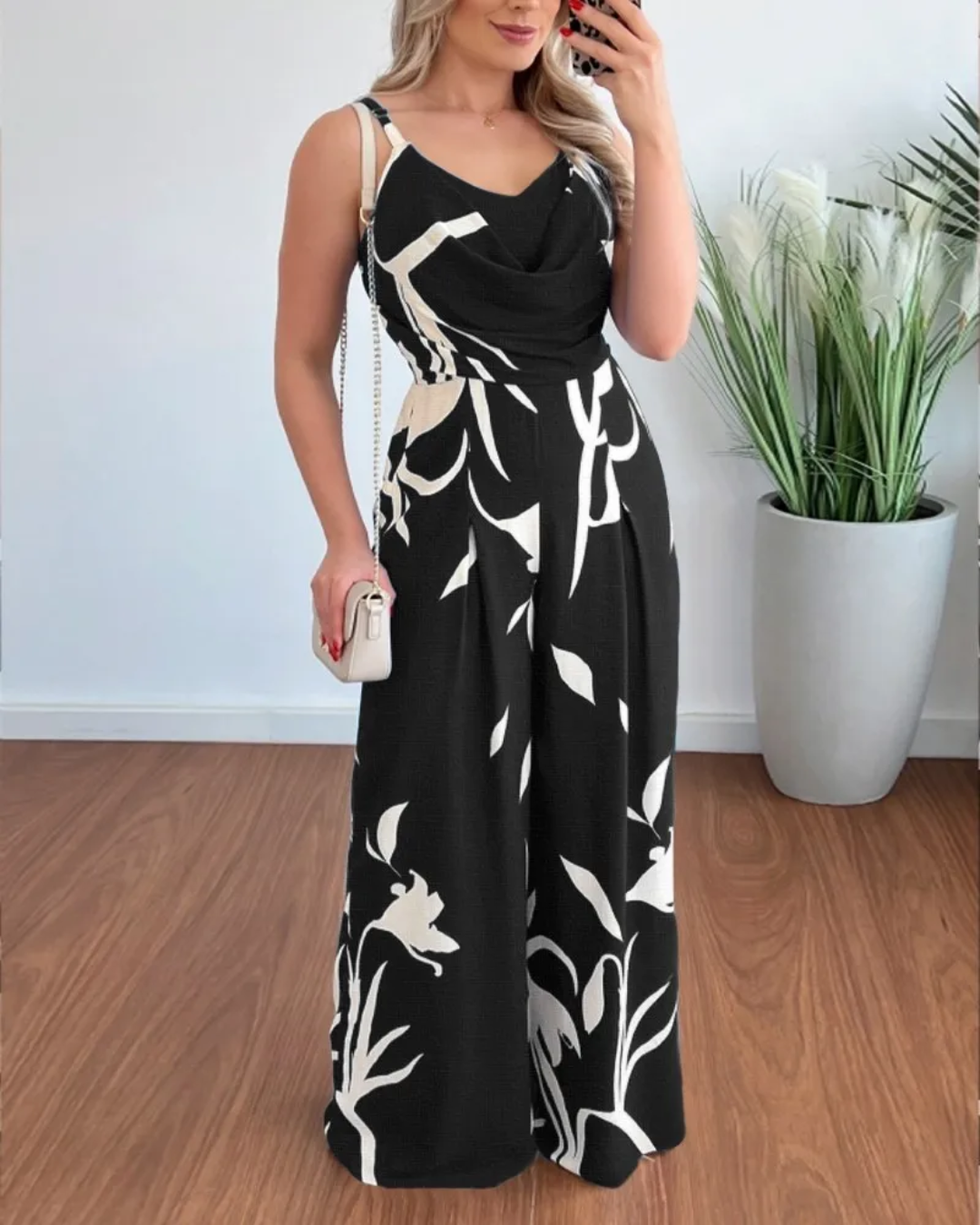 Summer strap sleeveless print Jumpsuit