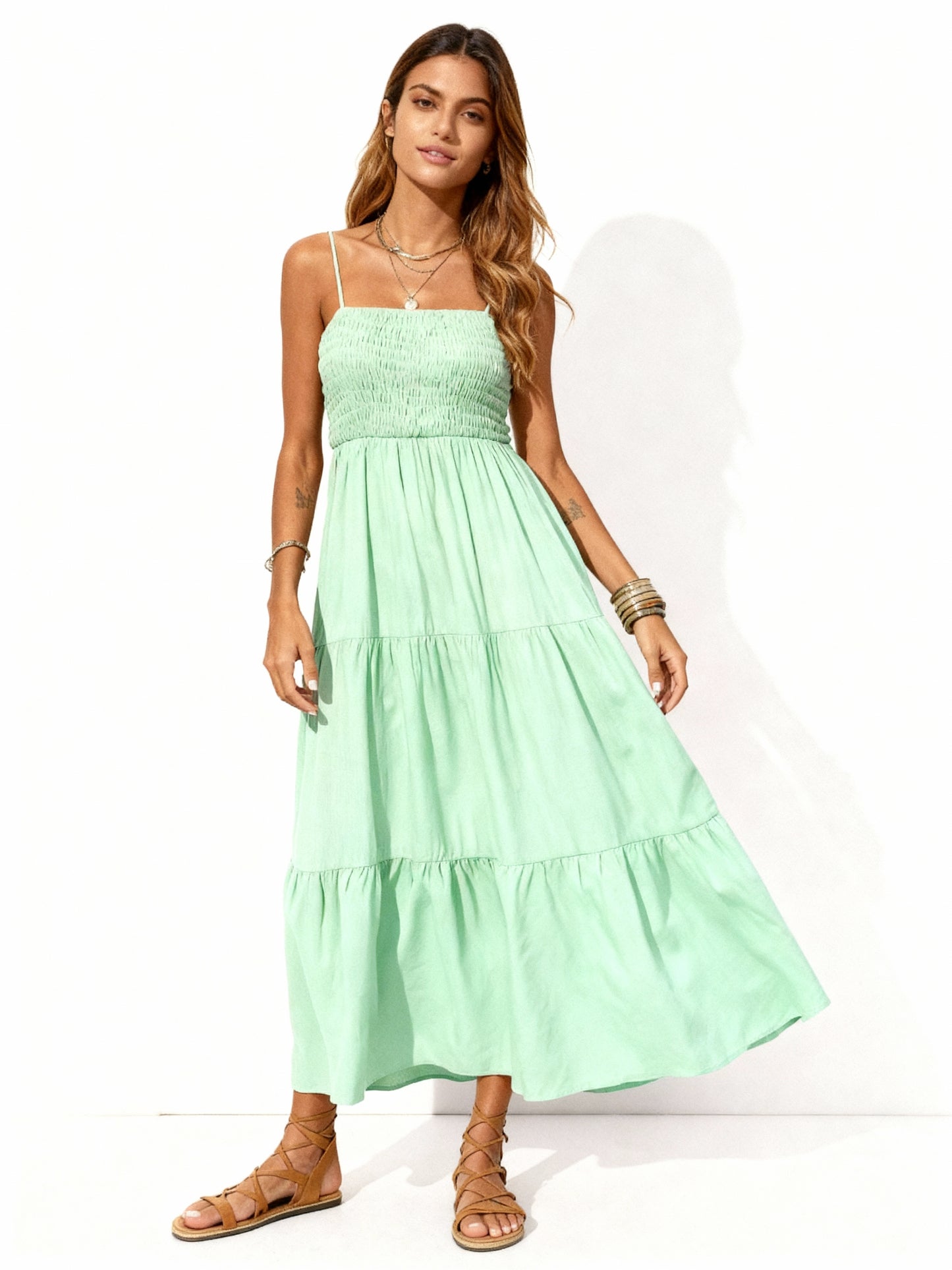 Vestido longo de festa com babados 50