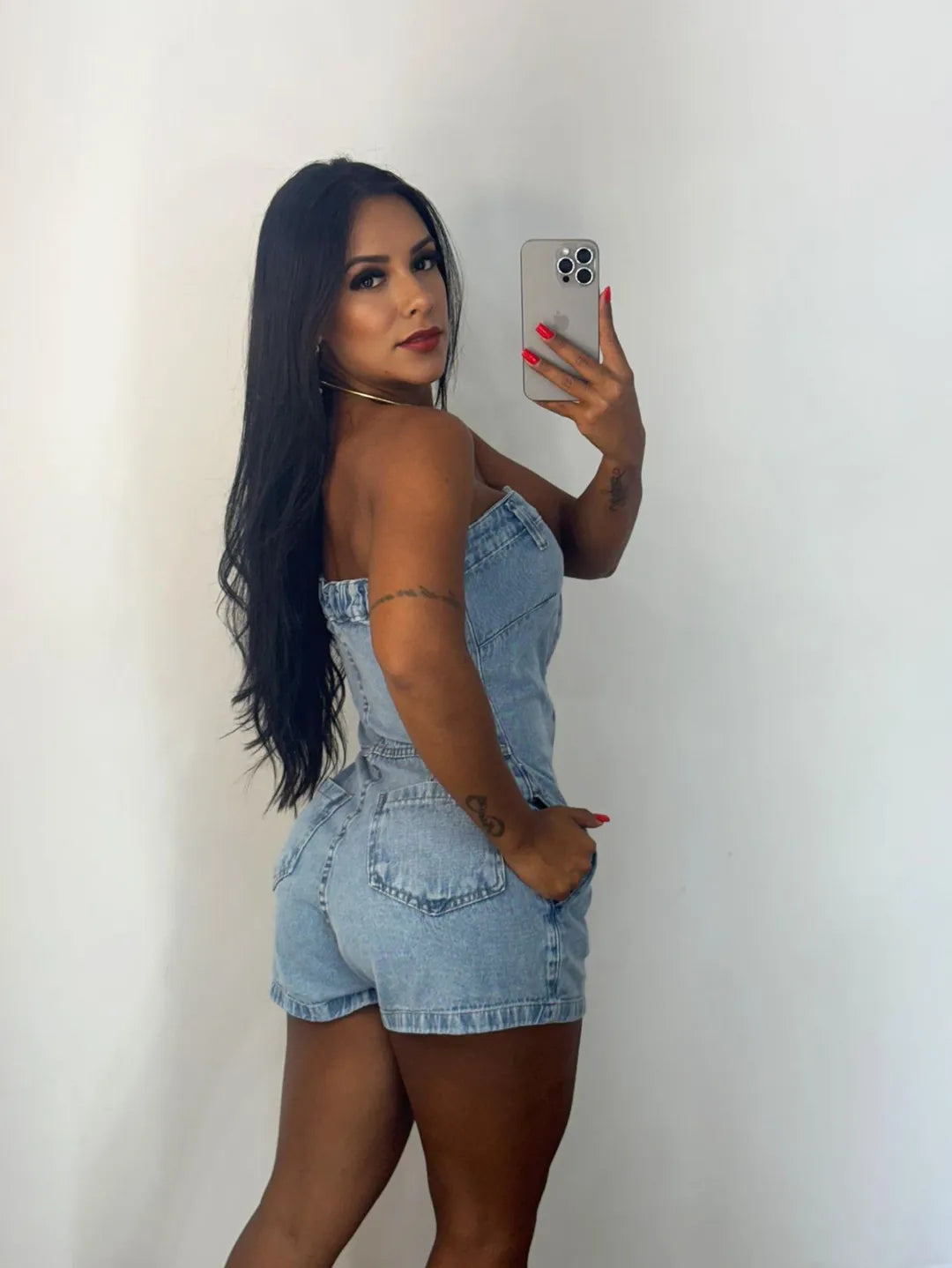 Macaquinho Jeans Tomara Que Caia 94