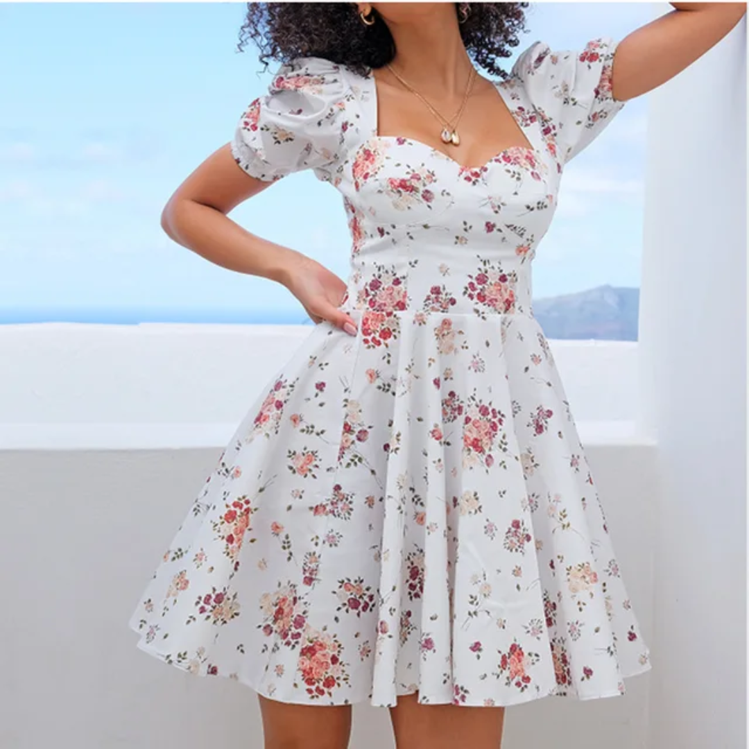 Soleia Zíper Floral Boho Vestido 219