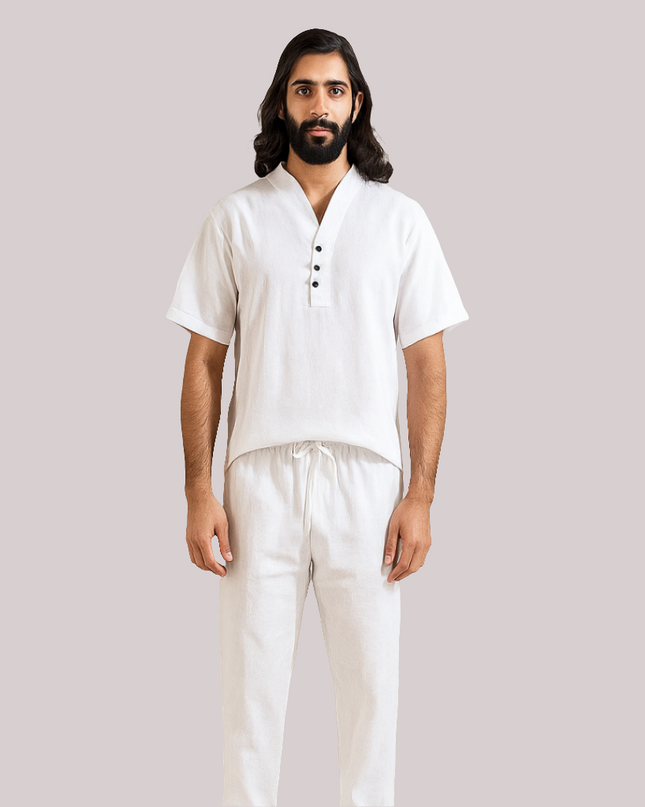Men's 2 piece thin shirt and long pants set