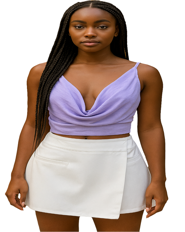 Saia curta envolvente assimétrica em camadas 31