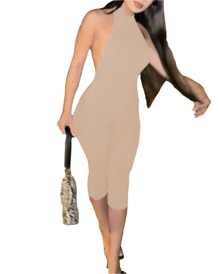 Macacão sem costas com alças finas e nervuras 05