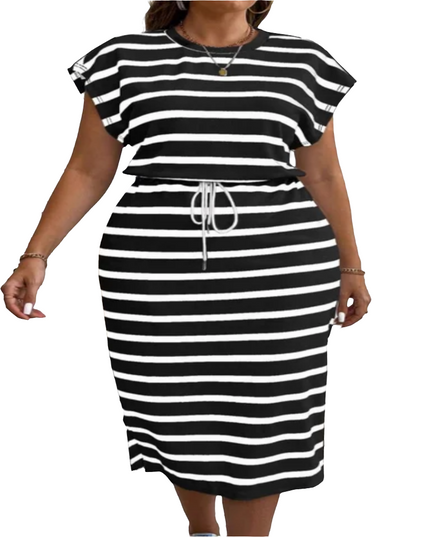 Plus size stripe dress