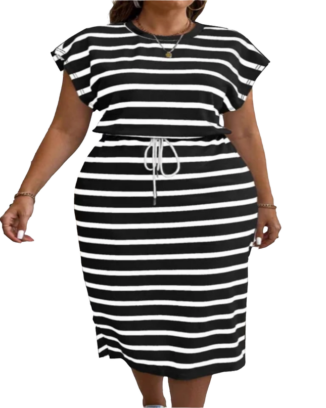 Plus size stripe dress