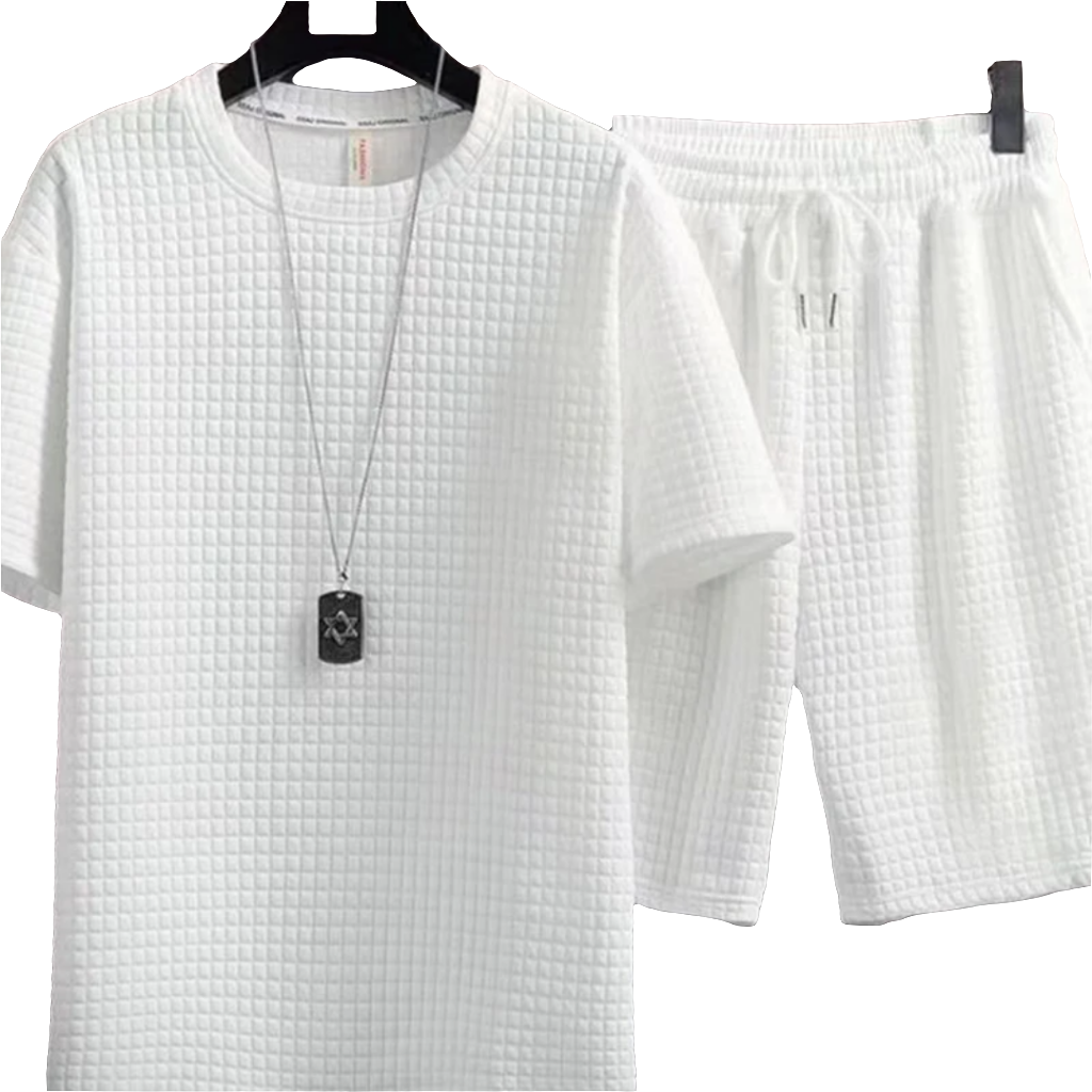 Men's loose summer short sleeve and shorts set