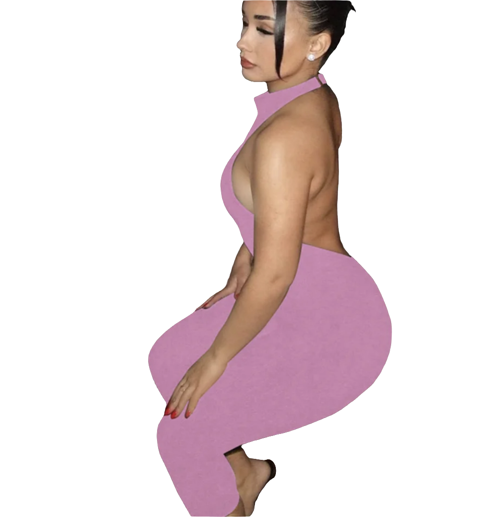 Macacão sem costas com alças finas e nervuras 05