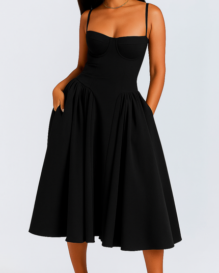 Long Women's prom maxi suspender dress