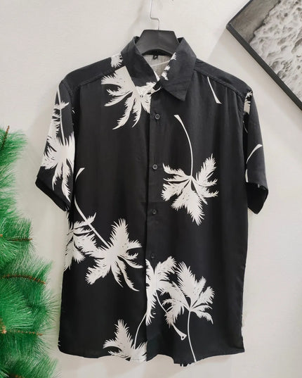 Camisa Floral Havaiana Praia Verão Masculino Manga Curta De Botão Tecido Viscose 477
