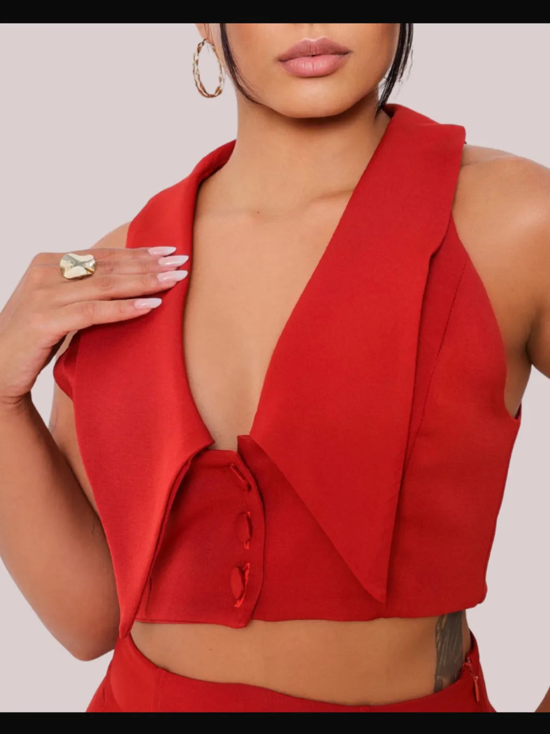 Conjunto colete e calça em alfaiataria estoque 90