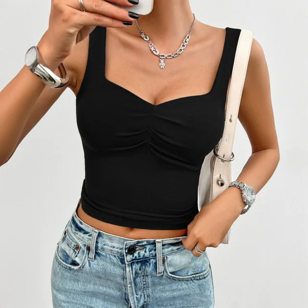 Camisole diário feminino simples de cor sólida 146