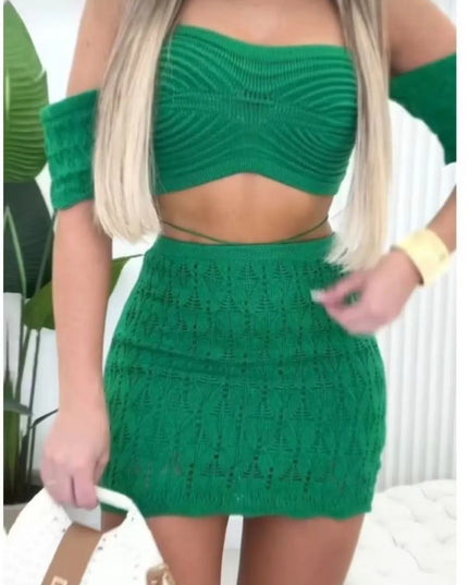 Conjunto Tricot Modal Cropped e Saia Conjunto Novo Moda Feminina 479