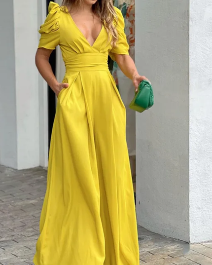 Macacão Elegante Com Decote Baixo 191