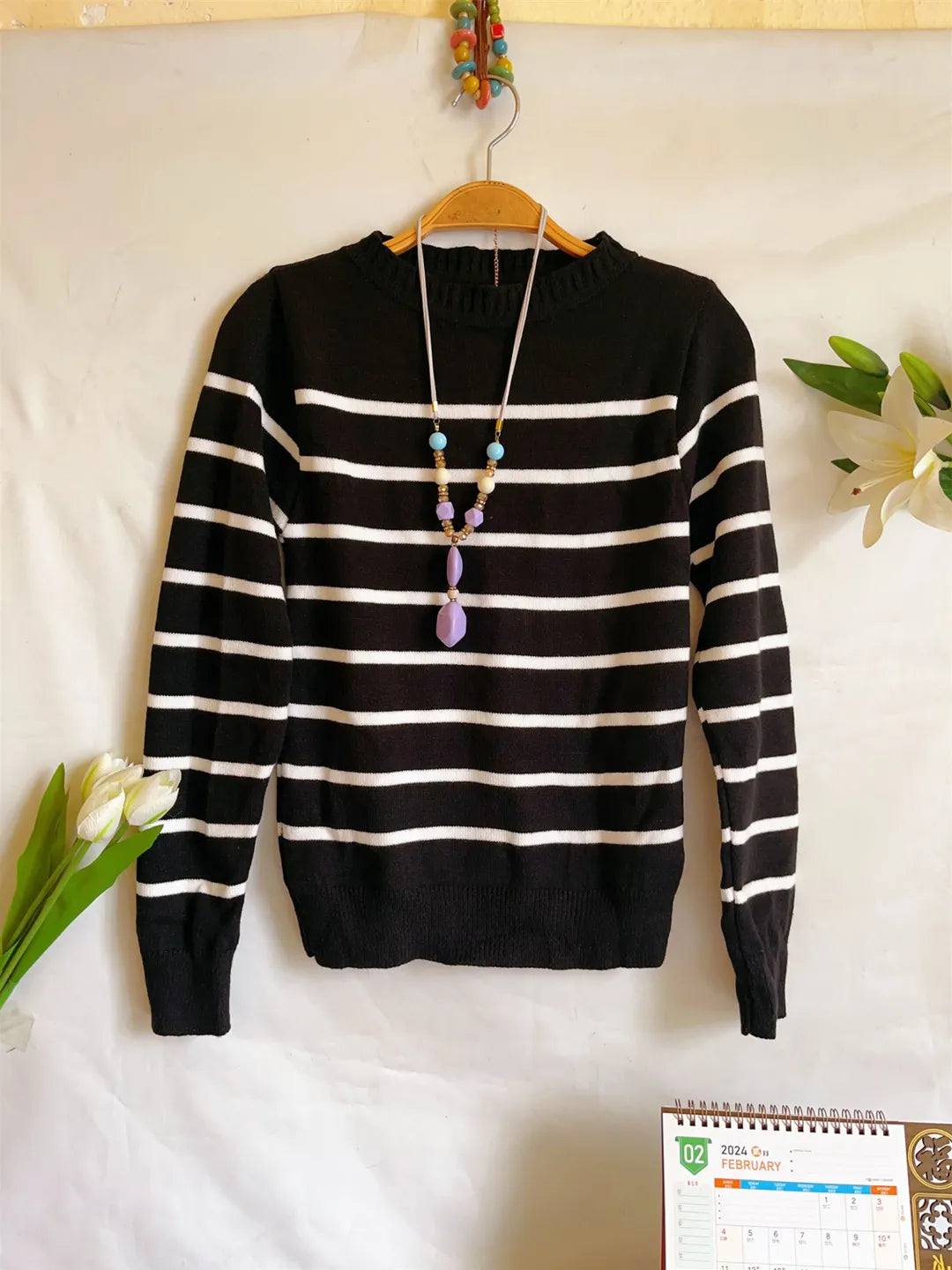 Blusa Tricot Listrada Manga longa Alta Elasticidade Modal Premium Inverno 225