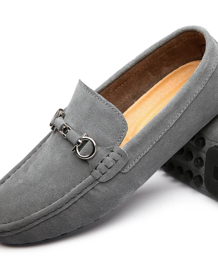 Mocassins masculinos de camurça de vaca 07