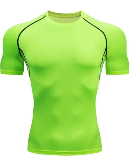 Camiseta fitness masculina elástica respirável slim fit 11