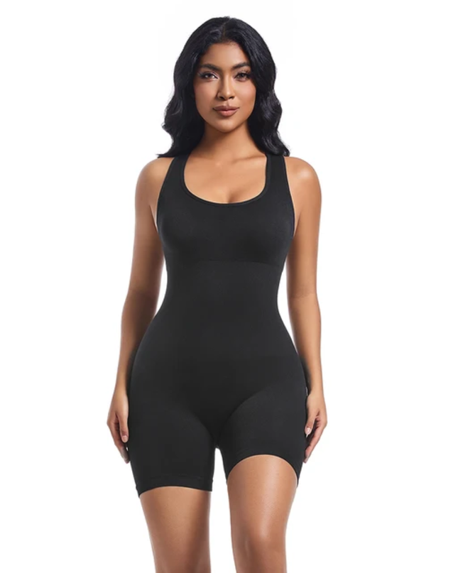 Woman's sleeveless cross gym jumpsuit