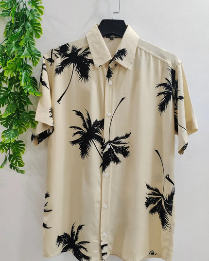 Camisa Floral Havaiana Praia Verão Masculino Manga Curta De Botão Tecido Viscose 477