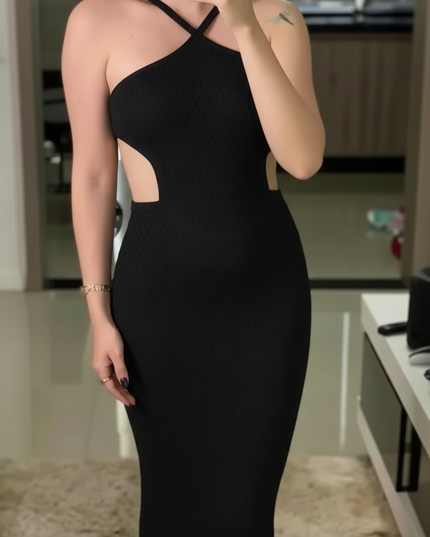 Vestido Frente Única Curto Trico Modal Premium Com Amarração 472