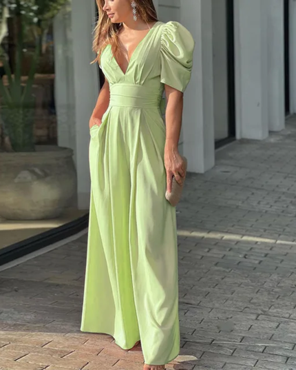 Macacão Elegante Com Decote Baixo 191