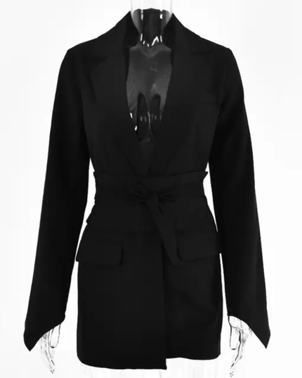 Breasted belt woman blazer