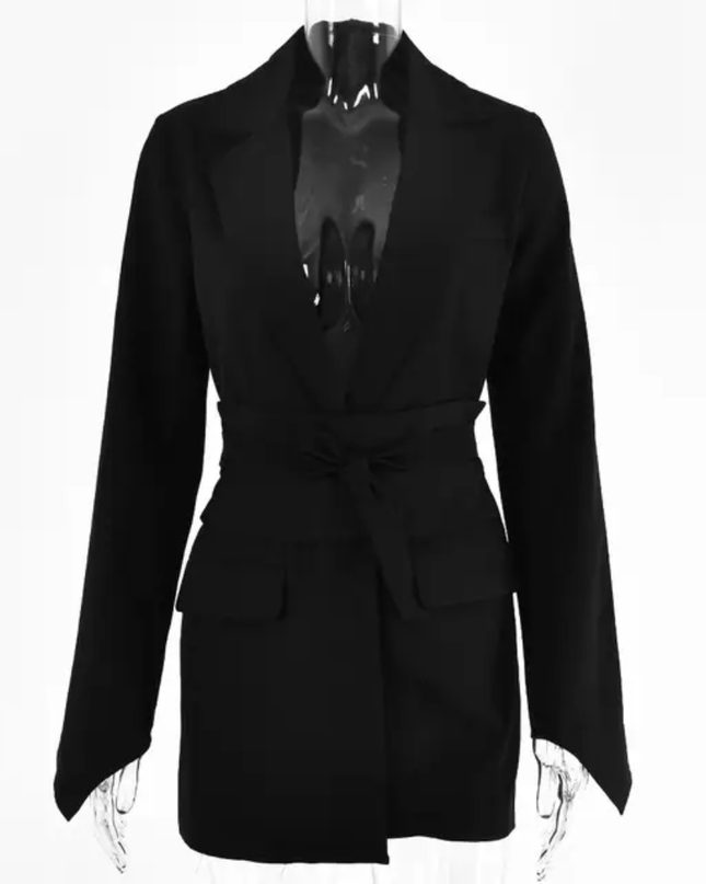 Breasted belt woman blazer