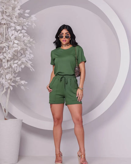 Conjunto Feminino Moletinho Short e blusa Confortável 138
