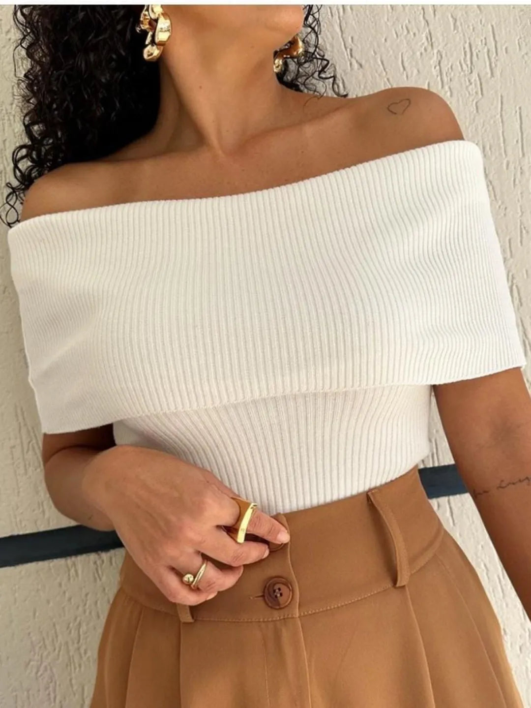 Regata ombro a ombro de modal feminina 86