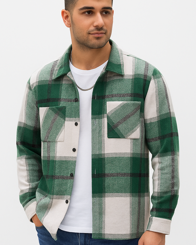 Camisa Masculina Xadrez Oversized em Flanela