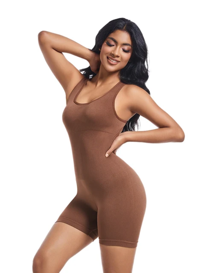 Woman's sleeveless cross gym jumpsuit