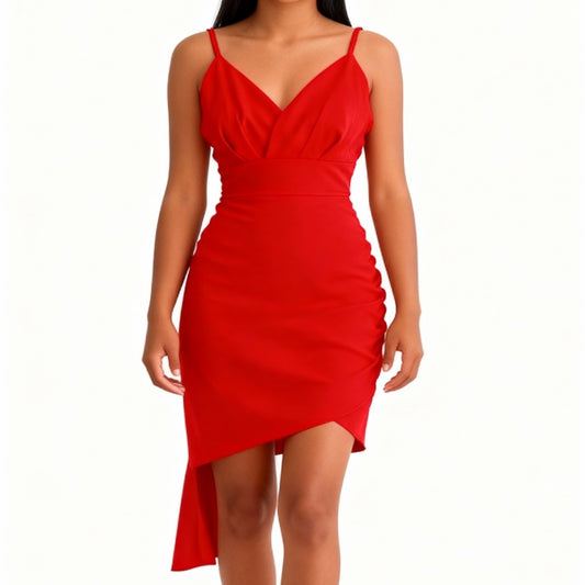 Vestido longo com alças finas e decote em V 63