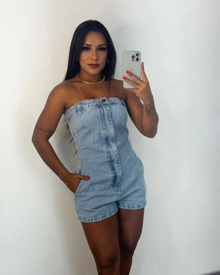 Macaquinho Jeans Tomara Que Caia 94