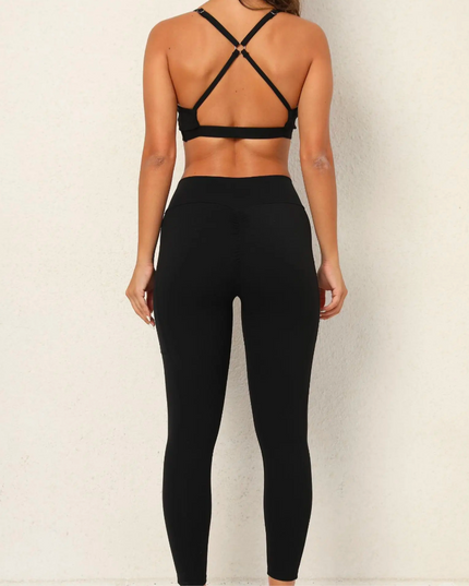 Shockproof sports bra breathable leggings Gym/yoga set