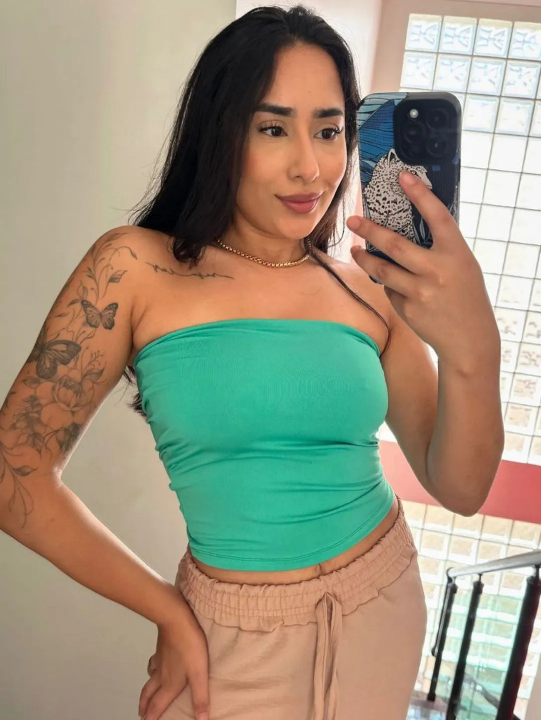 Croppped Tube Top Feminino Sem Alça e Sem Bojo Básico Dupla Camada Suplex Modelador 237