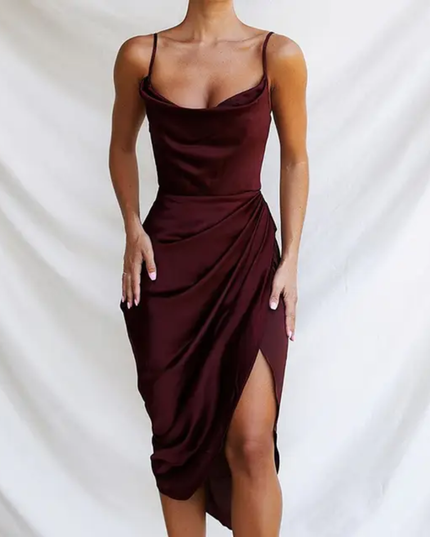 Closet Maly Drapejado Embrulhar  Simples sexy Vestido 489