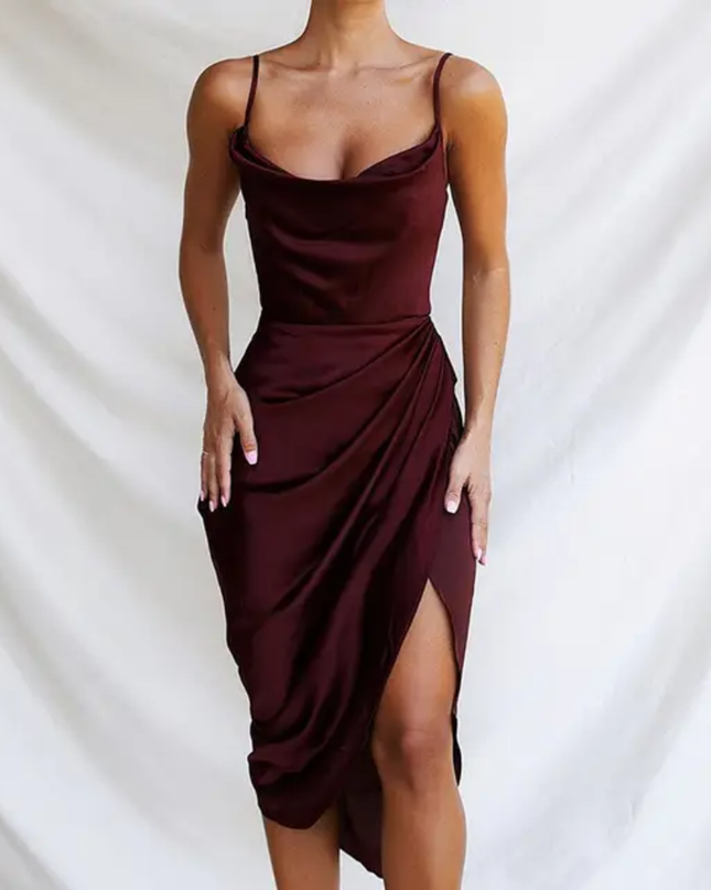 Closet Maly Drapejado Embrulhar  Simples sexy Vestido 489