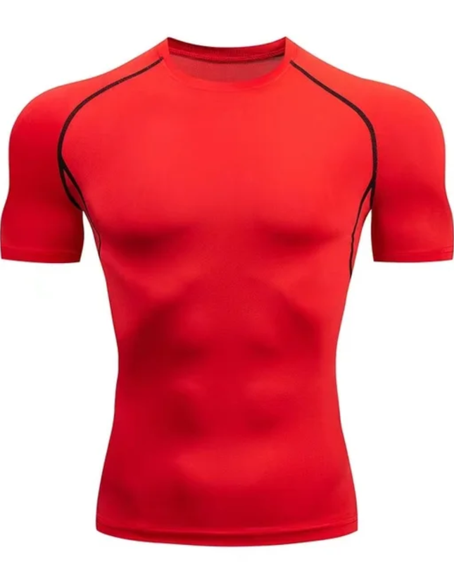 Camiseta fitness masculina elástica respirável slim fit 11