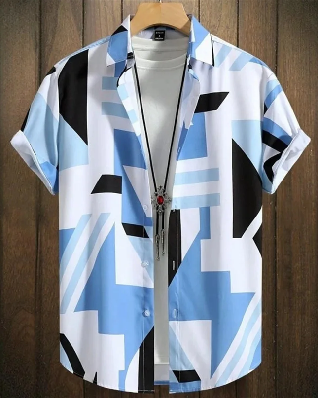 Men's pattern short sleeve shirt
