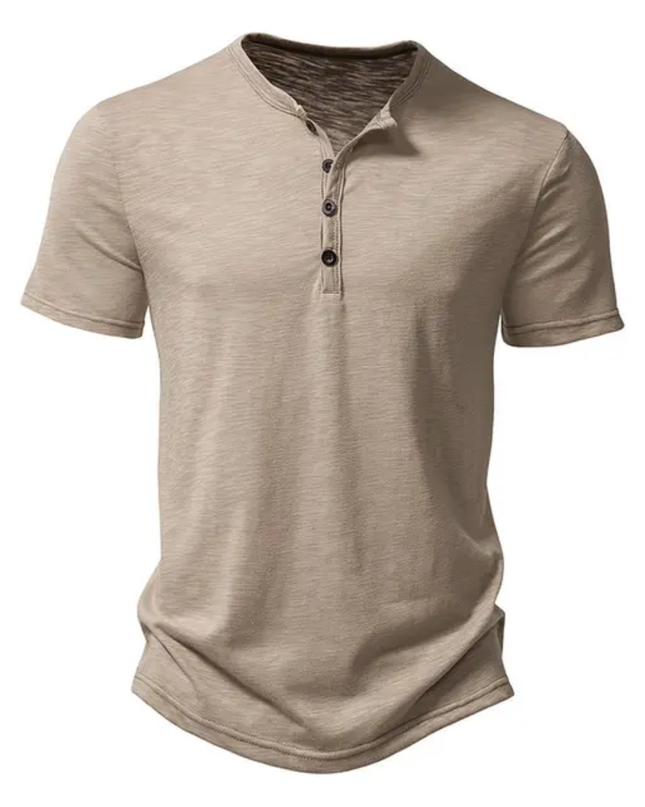 Camisa Polo de Manga Curta para Trabalho com Colarinho Elevado e Botões, Estilo Casual de Verão com Borda de Contraste 256