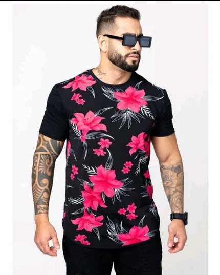 Camisa Camiseta Long Line Swag Estilo Longa Lindas Otima Qualidade Barato Floral 462