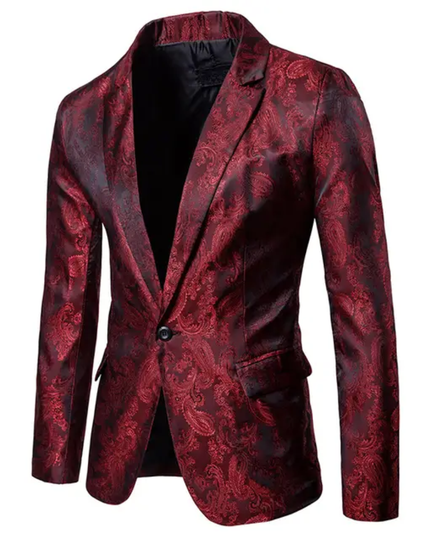 Homem Meia-Noite Homens Halloween Jacquard Botão Único Blazer 610