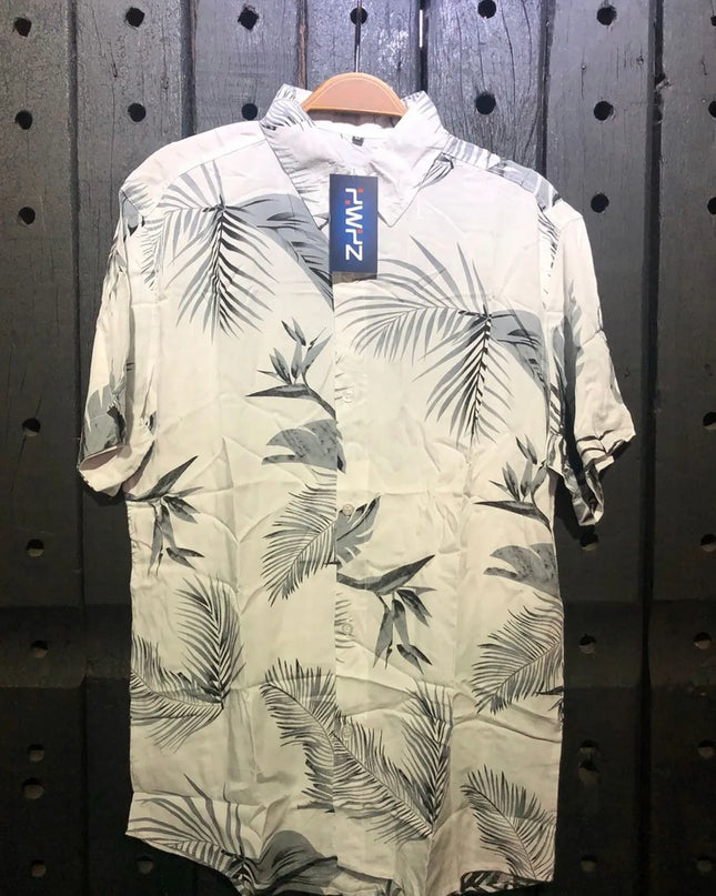 Camisa Floral Viscose Masculina Camisa Estampada Com Botão 466