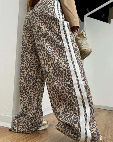 Leopard print high waist pants