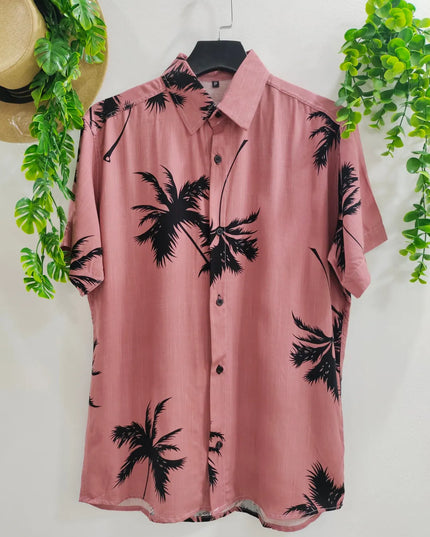 Camisa Floral Havaiana Praia Verão Masculino Manga Curta De Botão Tecido Viscose 477