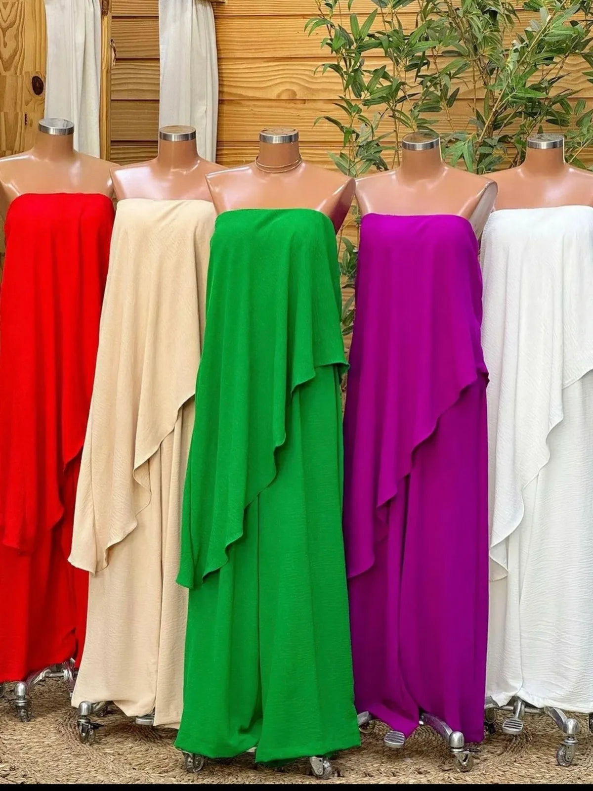 Macacão de perna larga de cor sólida 20